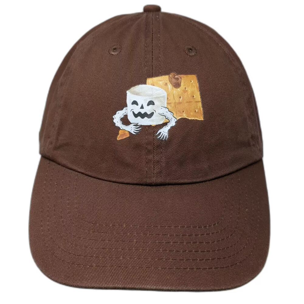 Chobani Flip S'mores Marshmallow Brown Cotton Baseball Cap Hat OS Slideback